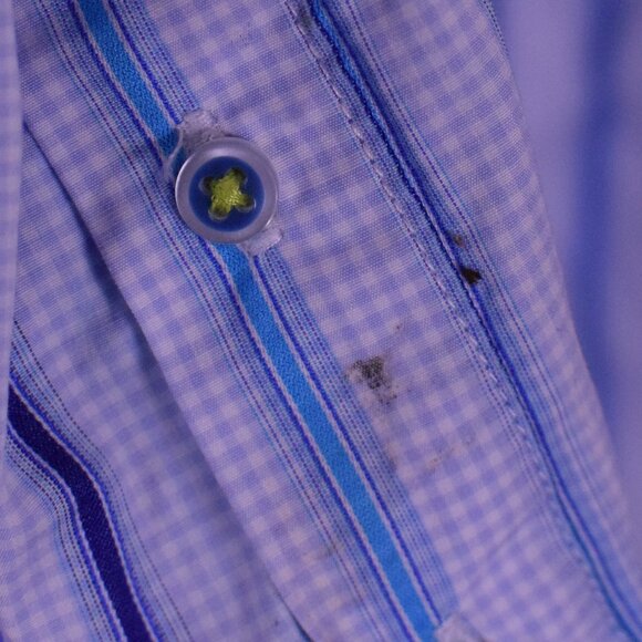 Robert Graham Men's Blue Long Sleeve Cotton Button Up Shirt Flip Cuff - Size S - Picture 11 of 11